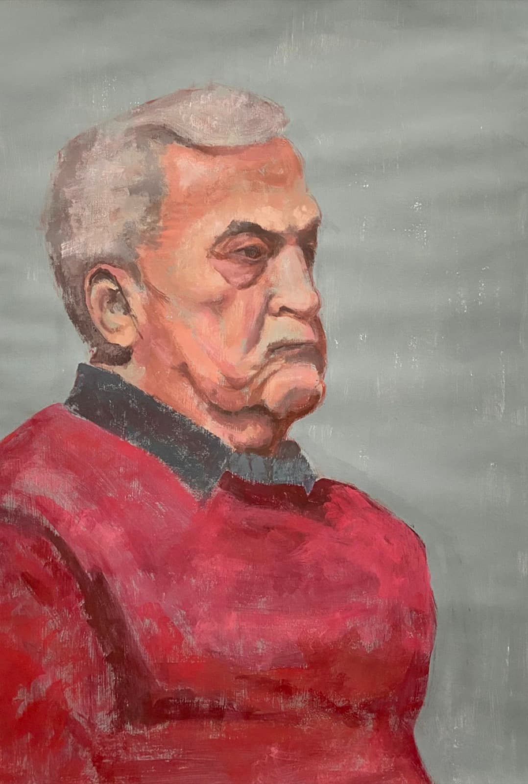 Oil portrait in profile
